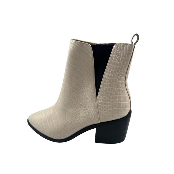 BP Nordstrom | Women’s 6.5 Baylee Ivory Faux Leather Western Ankle Boots Croco - Picture 2 of 13